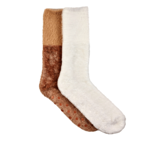 Women's Fluffy Chenille Socks- 2 Pack - Cream