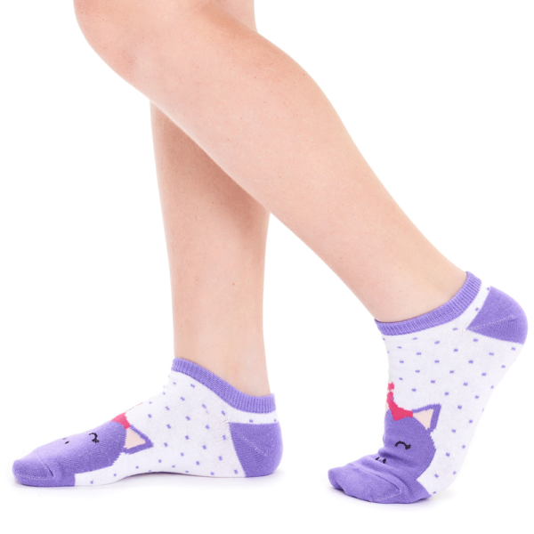 Kids Cotton Low Cut Socks 5 Pack - Animal Faces - Image 2