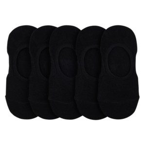 Women’s Fine Cotton No-Show Conceal Socks - 5 Pack-Black